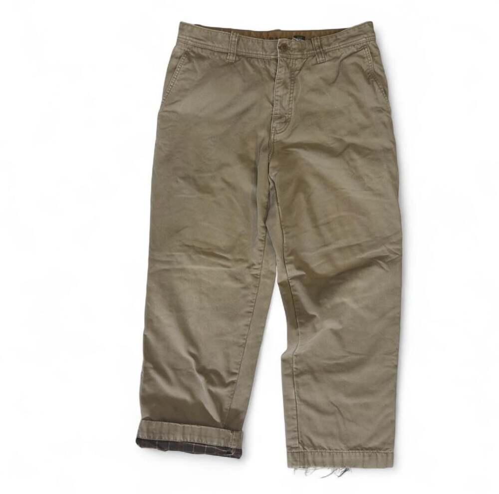 Eddie Bauer Pants Size 34x30 Tan Cotton Canvas Outdoor Lined